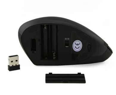 Ergonomische Vertikale Funkmaus, wiederaufladbar oder mit Batterie